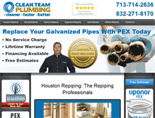 Tablet Screenshot of cleanteamrepipe.com